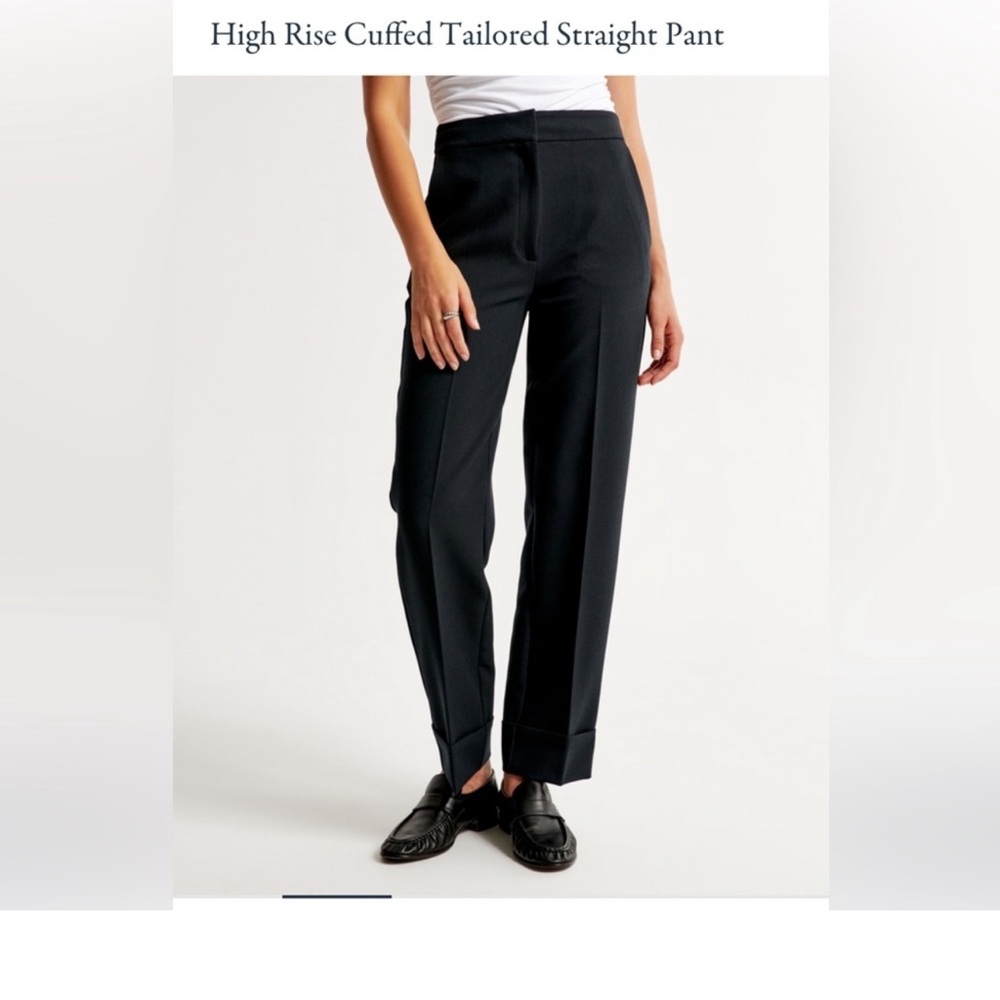 Abercrombie & fitch high rise cuffed tailored straight pant 33/16